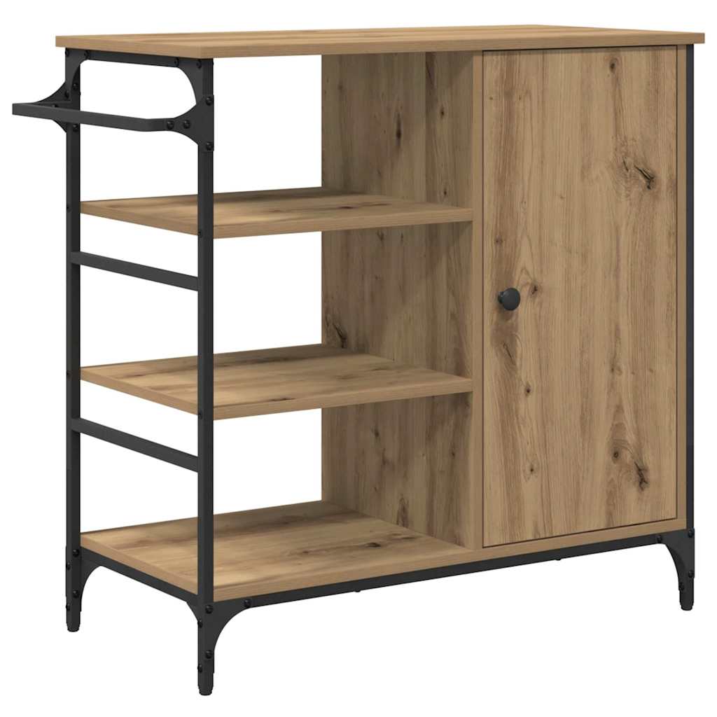 Kitchen Trolley Artisan Oak Finish 87.5 x 39 x 84.5 cm Engineered Wood