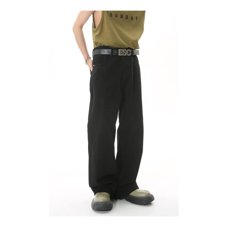 Gerade, lockere koreanische Version der einfachen Jeans mit hoher Taille für Herren