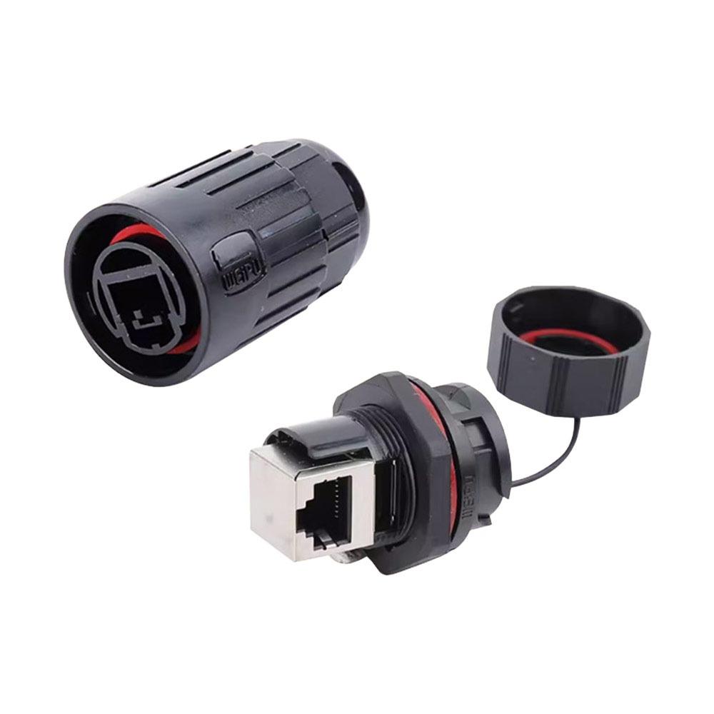 IP67 Waterproof RJ45 Connector CAT6 Dual Head Network Adapter Dust Cap Shielded Ethernet LAN Cable Coupler LAN Cable Connection