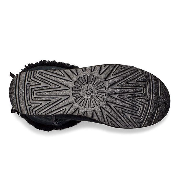 UGG Mini Bailey Brooch Fleece Lined Black Women's 1119512-BLK