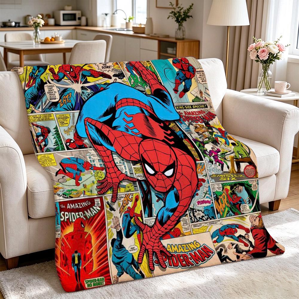 Spider Man Action Pose Blanket Blanket Soft And Comfortable Bedroom Digital Printing Machine Washable