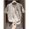 Foreign Trade Surplus American Retro Tie-Dye Short-Sleeve T-Shirt for Men, Summer Loose Casual Versatile Round-Neck Pure Cotton Top