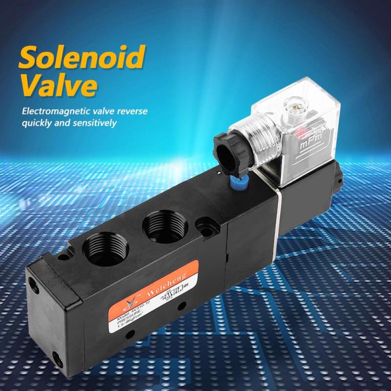 AC220V Electromagnetic Solenoid Valve 2 Position 5 Port Pilot-Operated Solenoid
