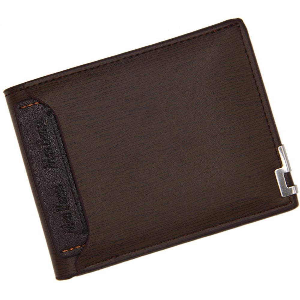 New Short Design Men Wallet Fashion Style Casual Design Card Wallet Multi-function Draw Card Wallet Men Use глубокая кофе