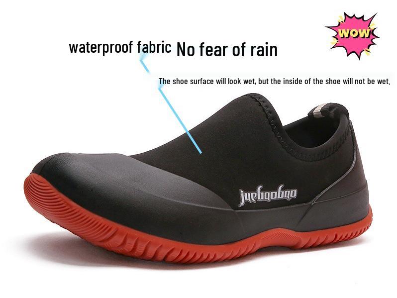 Men's High-End Low-Top Fashion Lightweight Waterproof Rain Boots - Non-Slip Outdoor Wading Shoes with Short Tubes