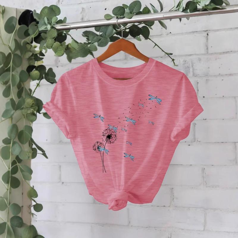 Dandelion Summer New Short-sleeved Women's Fashion T-shirt