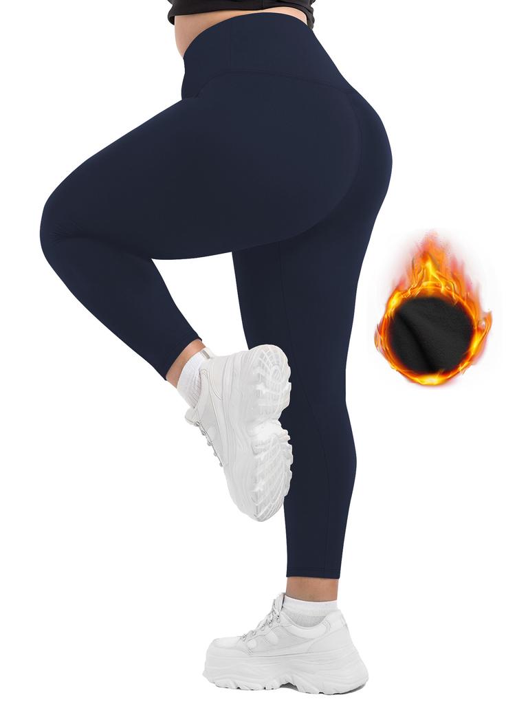 Fleece-Lined Plus Size Winter Fleece-Lined Yoga Pants High-Waisted Tummy-Control 1XL-5XL Winter Yoga Pants
