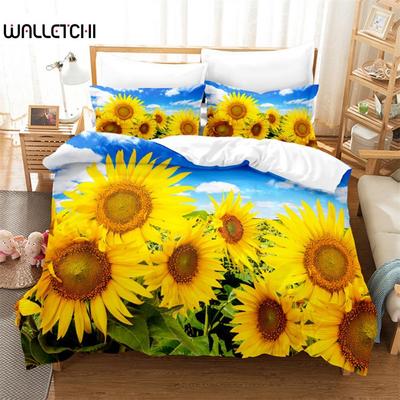 Sunflower Queen Bedding Set Duvet Cover Set Bedding Digital Printing Bed Linen King Size Duvet Cover Set Bedding Set