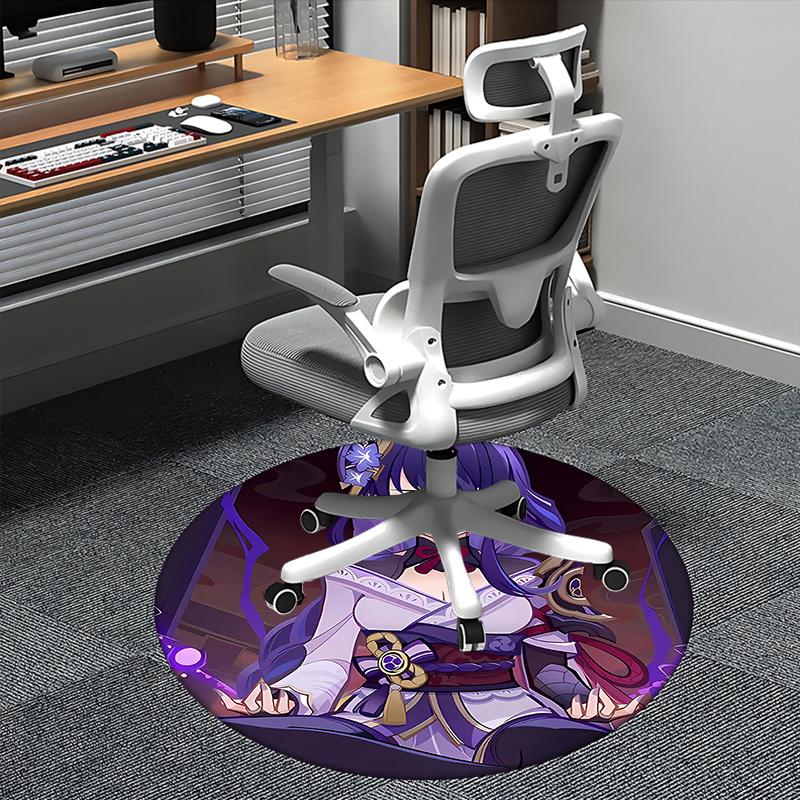 Anime Character,Fantasy Artwork Chair mat Round Rug Office carpet, Machine Washable, Non slip, Suitable for Living Rooms, Bedrooms 80cm