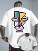 2026 Cubism Abstract Face Art Graphic T Shirt Vintage Aesthetic Back Print Casual Oversize Streetwear Unisex Short Sleeve Tee
