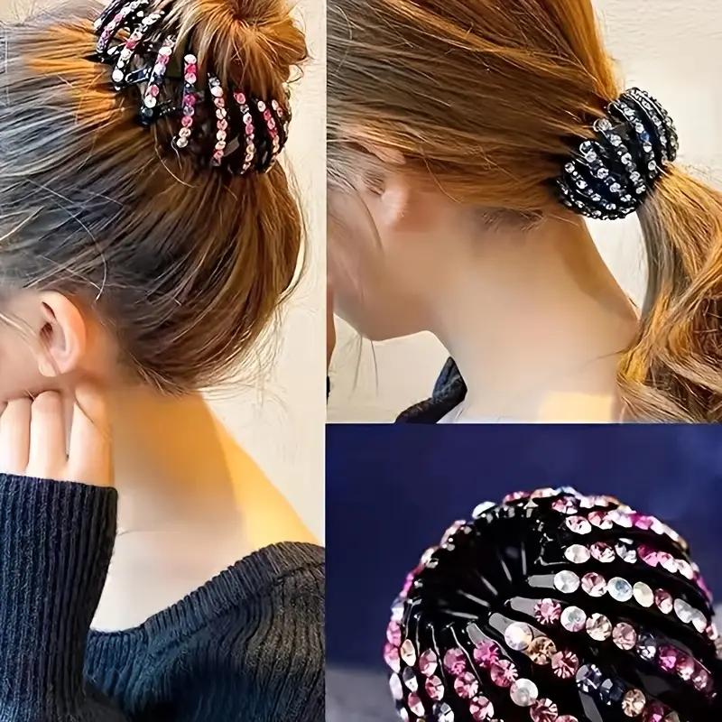 Simplicity Rhinestone Bird's nest hair curler hairclip for women elegant ponytail clip Fashion girls hairpins Hair accessories