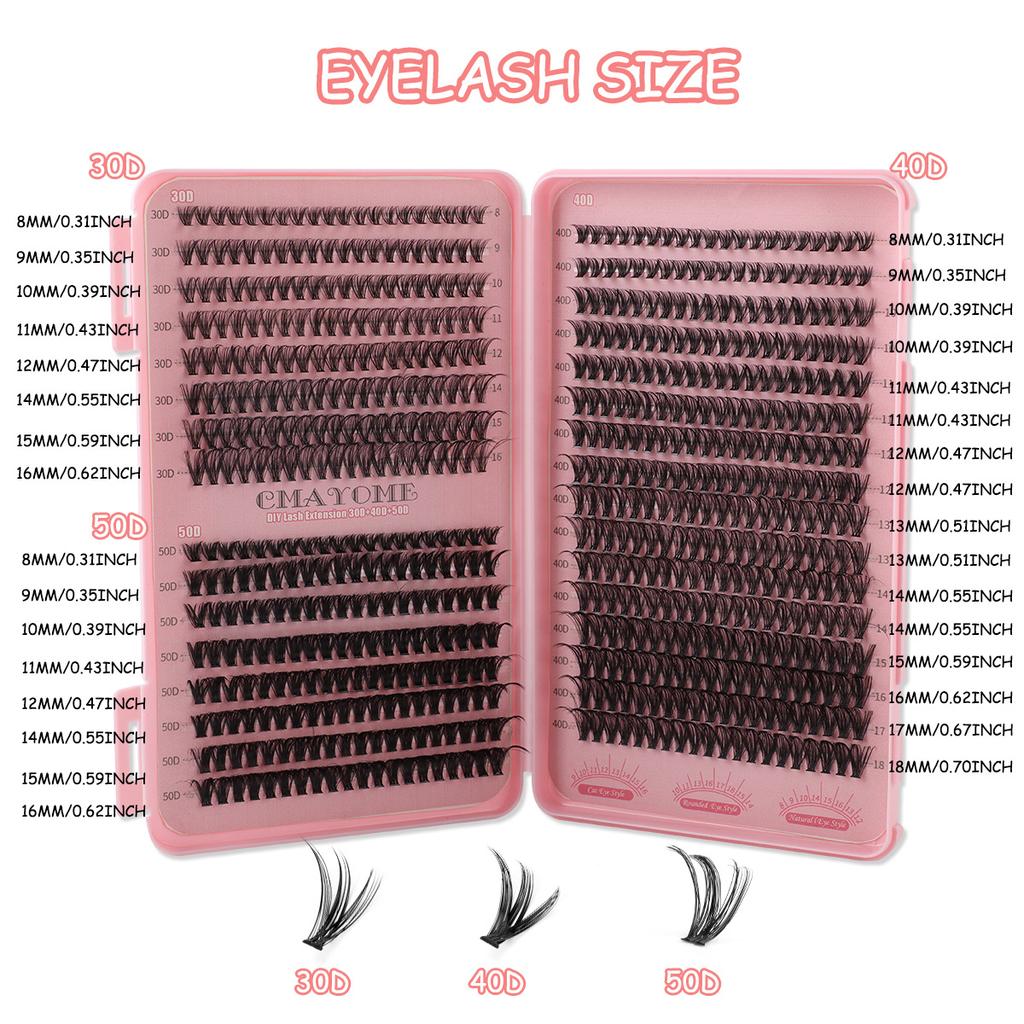 640 Tufts Diy Multi-Hair Eyelash Book 30D40D Natural Thick D Song Segmented False Eyelash Set