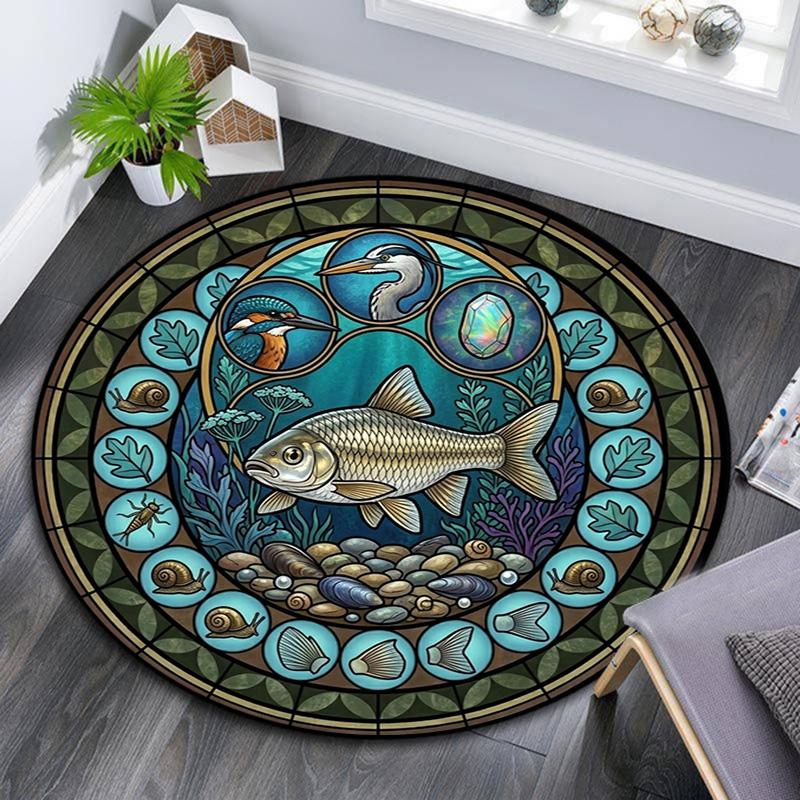 Festival Symbols Round Area Rug Under Office Chairs Bedroom Living Room Home Decor