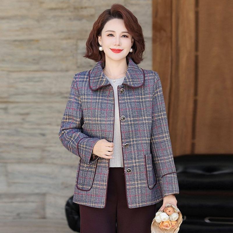Autumn coat small suit top plaid women's striped new model