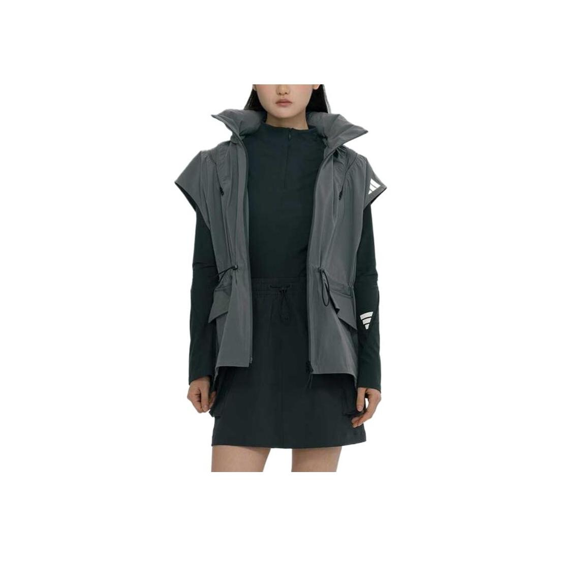 

Adidas SS25 Breathable Comfortable Soft Lightweight Vest Women Vests Gray Bright-White JY1543 M