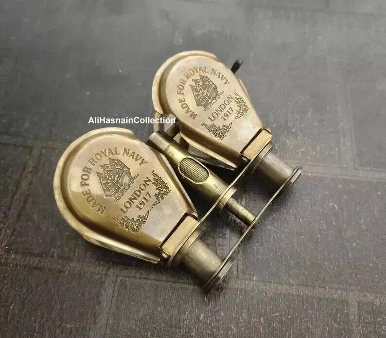 

Nautical Antique Brass Binoculars Monocular Vintage Spyglass золотий