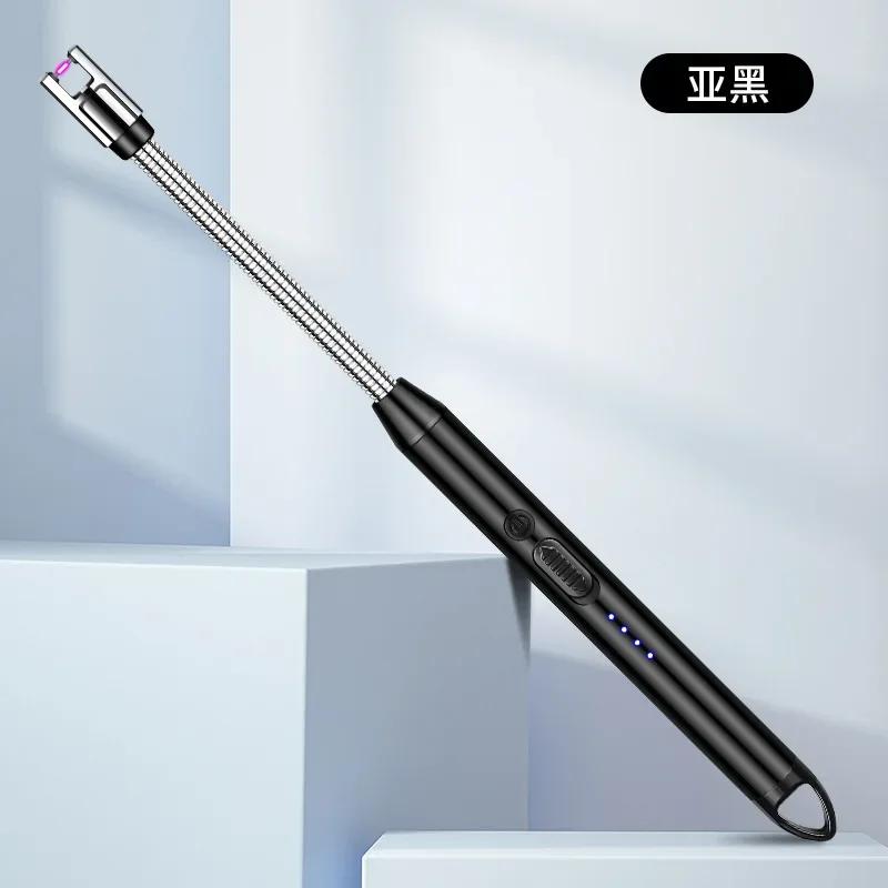 360° Kitchen Candle Gas Stove Plasma Pulse USB Electric Arc Lighter Outdoor BBQ Windproof Power Display Hook Ignition Gun