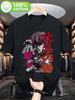 2026 New Mens Harajuku Anime Kenshin 02 Printed Tshirt  Black Manga Pattern Cotton Short Sleeve