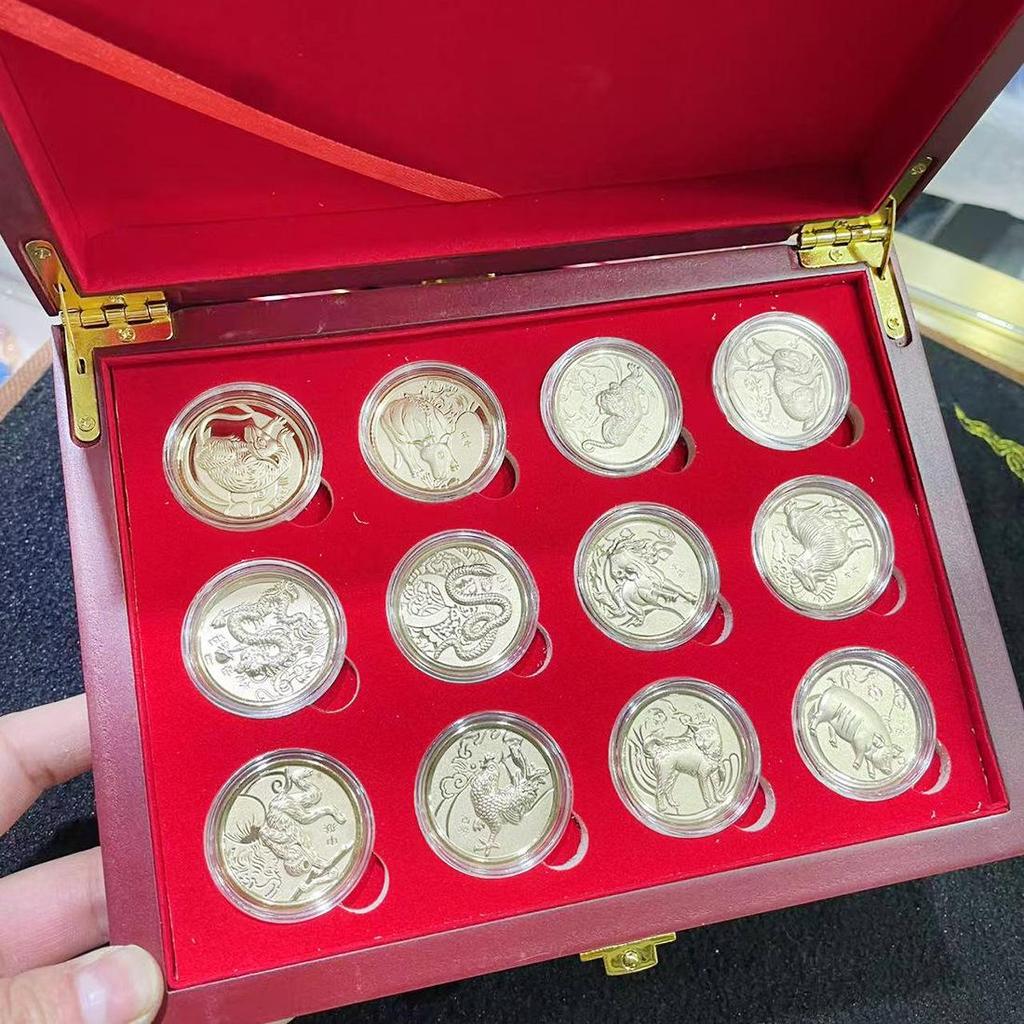 Reines Gold 999 Zwölf Tierkreiszeichen Medaillen Set - Kulturelles & Kreatives Gedenkgeschenk