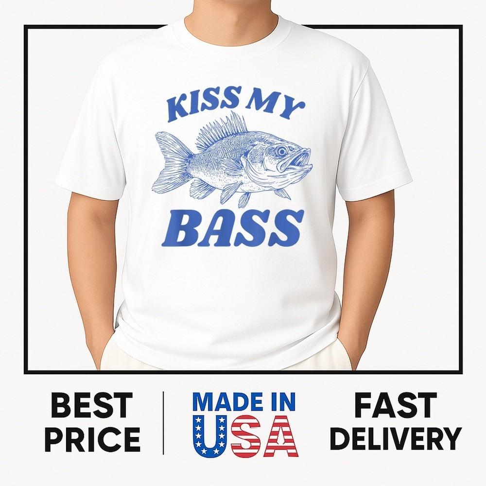 Vintage Kiss My-Bass Fishing Lover Bass Fisher Womens Mens T-Shirt ON TREND Unisex T-Shirt S