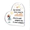 2D Flat, "to My Friend" Italian Phrase Heart-Shaped Acrylic Desktop Decor, Home Decor Plaque Hanging Wall Art Decorative Garden Decoration for Room Do