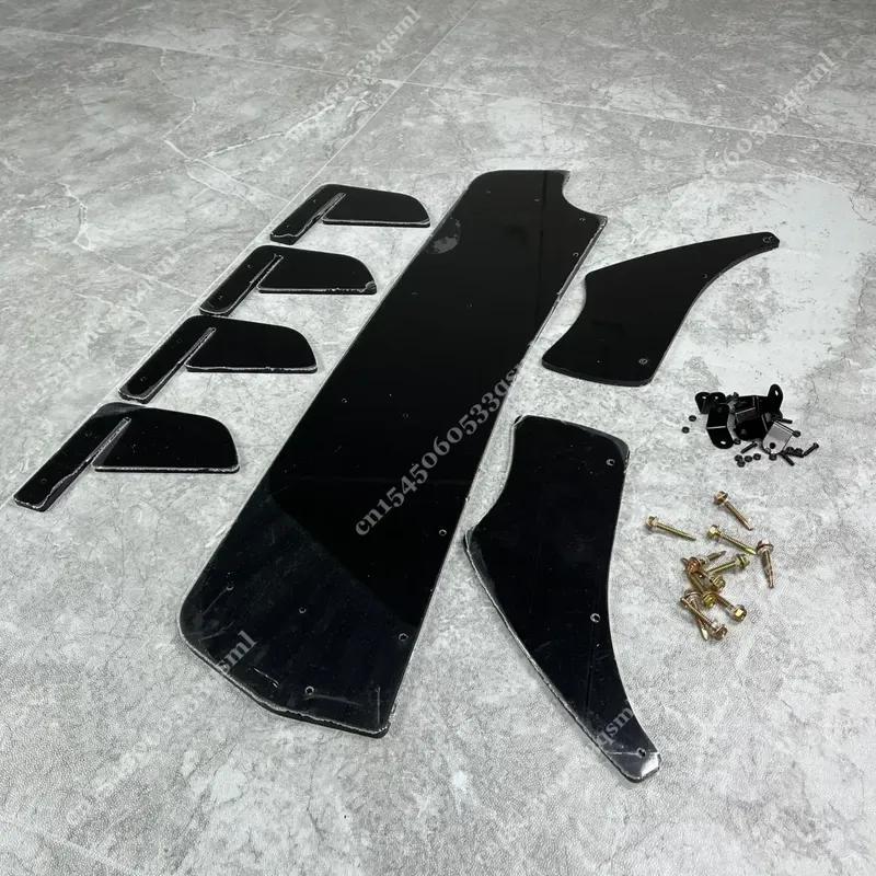 4 Fins Rear Bumper Diffuser Lip for Volkswagen Vw Polo Mk6 TSI TGI MPI 2017-2021 Hatchback Bodykit Splitter Bodykit Tuning ABS
