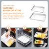 2 Pcs Grill Plate Stainless Steel Banquet Bread Oven Kitchen Food Container Fruit Tray