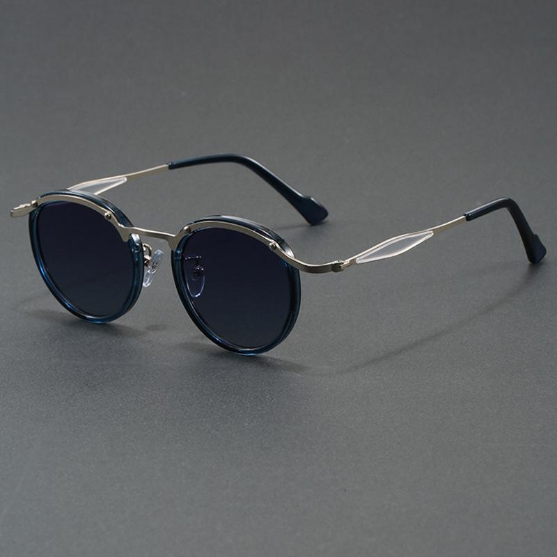 Retro Metal Frame High Quality Sunglasses for Women Men Trendy Punk Round Sun Glasses Luxury Brand Designer Driving Shades Women