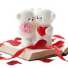 Coffret Saint Valentin Luxe - Huile Massage Bio &amp; Ourson Artisanal - Couleur:Blanc taille:23 x 17 x 7,2 cm - Blanc Taille : 23