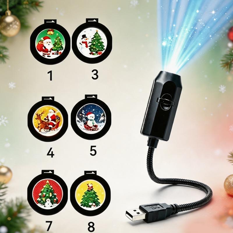 USB Operated Portable Projector Light Christmas Halloween Patterns for Bedroom Home Holiday Decoration