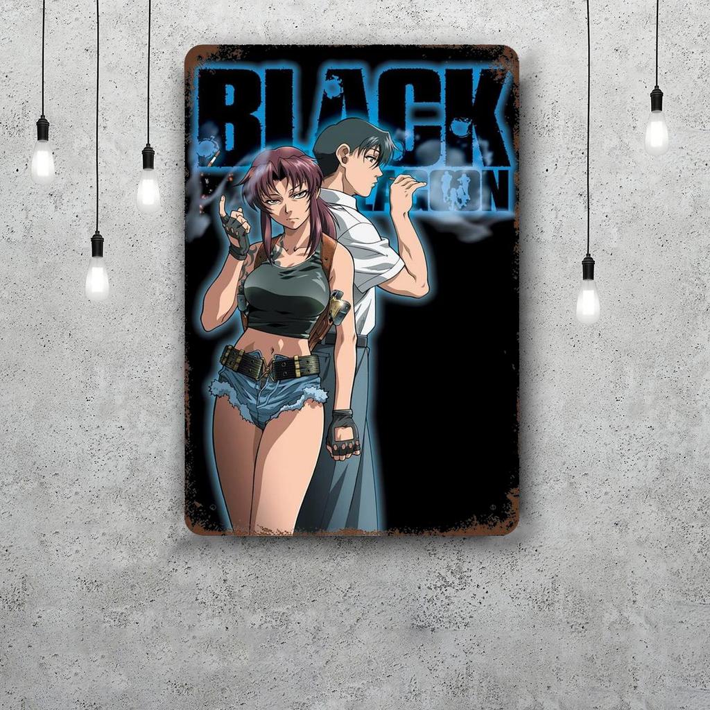 revy black lagoon Funny Bar Metal Sign Retro Plaque Sign Alcohol Drinker Pub Club Man Cave Kitchen Wall Decoration