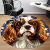 1PC Dog Stars Office Round Area Rug, Mat Suitable For Office, Under Office Chairs Bedroom Living Room Home Decor, Room Deco