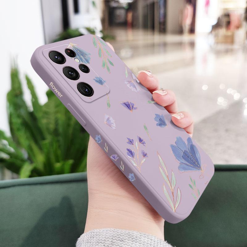 Fresh Flowers Phone Case For Samsung Galaxy S25 S24 S23 S22 S21 S20 Ultra Plus FE S10 Note 20 ultra 10 Plus Cover