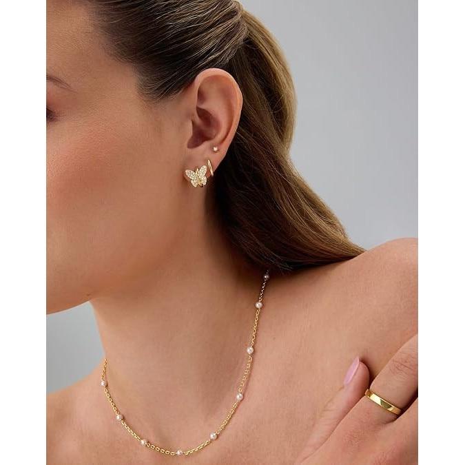 18K Gold-Plated Butterfly Earrings
