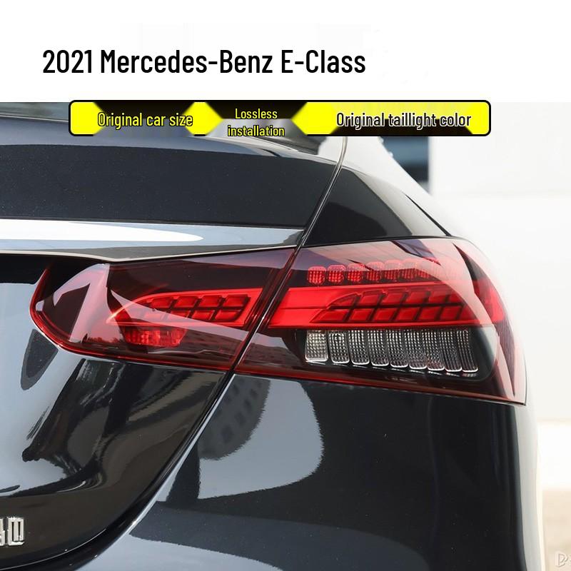 Fits 21 Mercedes-Benz E-Class Models: E260, E300, E200, W213 Inner/Outer Rear Taillight Red Transparent Lampshade.