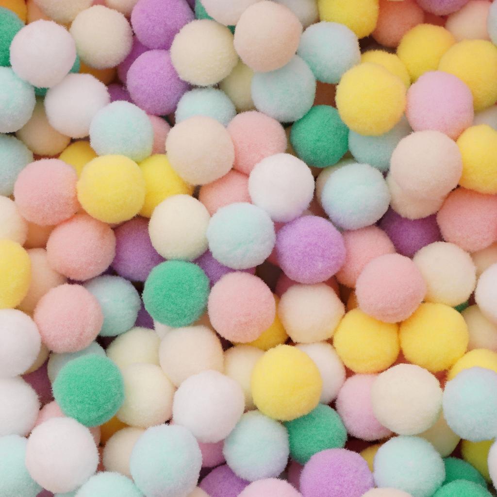 20-200 Stück Bunte Pompon-Plüschbälle Gemischte Farbe Kreatives Kinder-Handarbeitsmaterial Glitzer-Schaumstoffball DIY Bastelbedarf