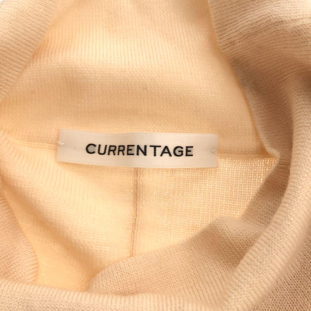 CURRENTAGE Long Sleeve Wool Blend Knit Long Dress Beige Women Used