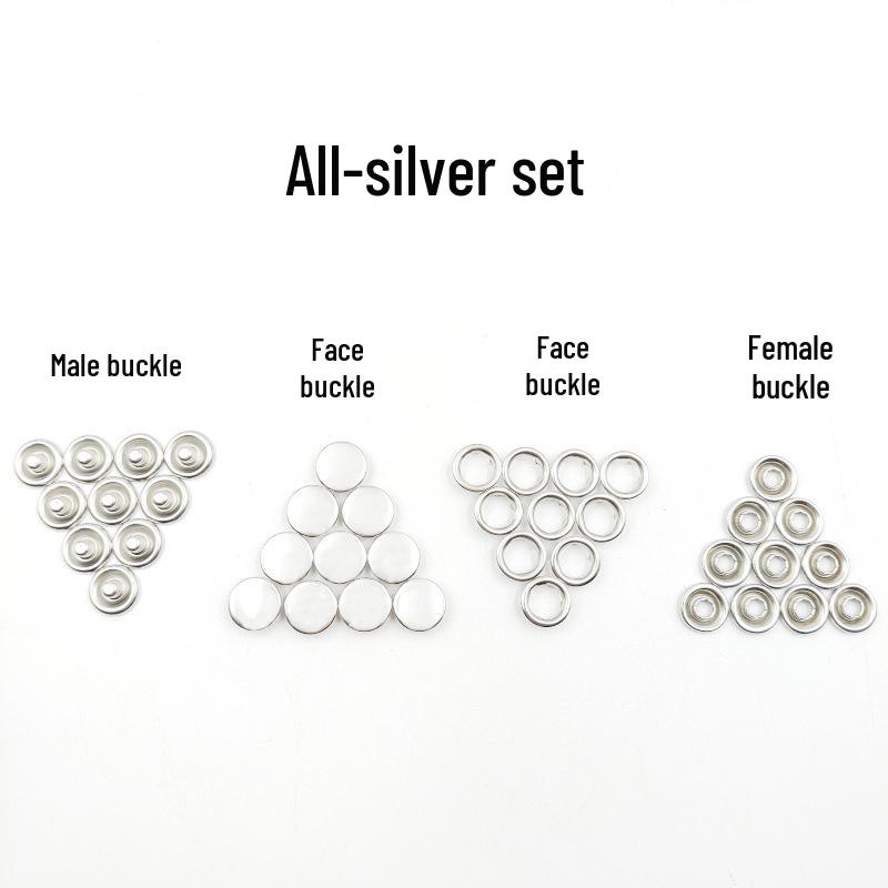 Colorful Five-Prong No-Sew Metal Snap Buttons for Baby and Mother Garments.