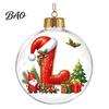 Festive Party Decor Accessories 26?Letter Acrylic Christmas Ball Ornament, 3D Crystal Style Alphabet Tree Ornaments Set Hanging Pendant, Xmas