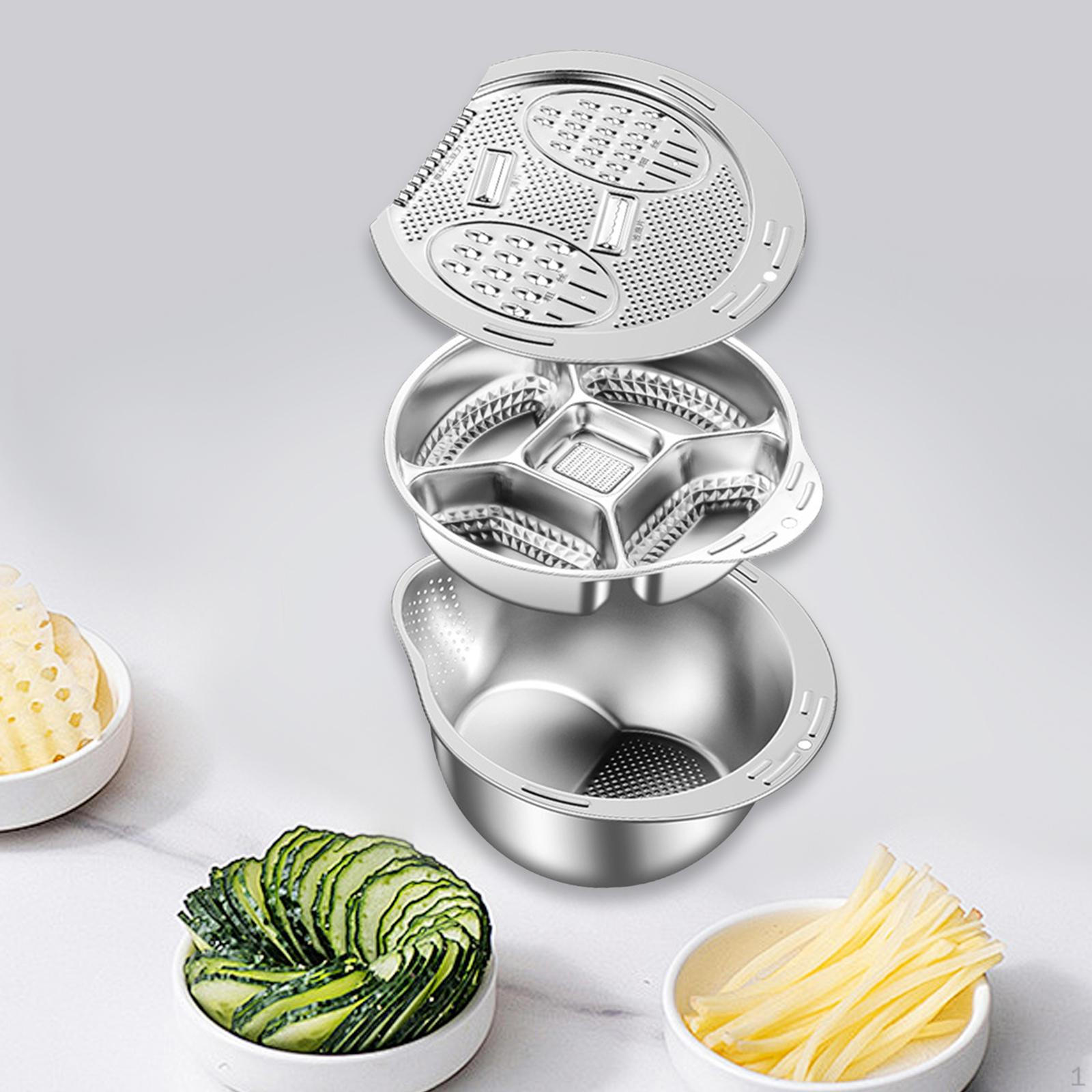 

Stainless Steel Kitchen Strainer Set with Lid And Grater for Multiple Tasks, Professional 201 Stainless Steel