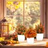 Top Quality Artificial Plants Autumn Potted Mini Ornaments Plastic Fake Flowers In Pot for Home Kitchen Room Fall Festival