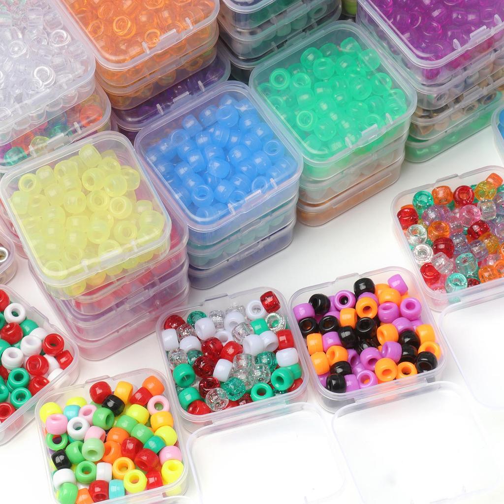 80 peças/caixa 6x9mm Contas de pônei coloridas a granel Contas espaçadoras soltas para fazer acessórios de joias Artesanato faça você mesmo