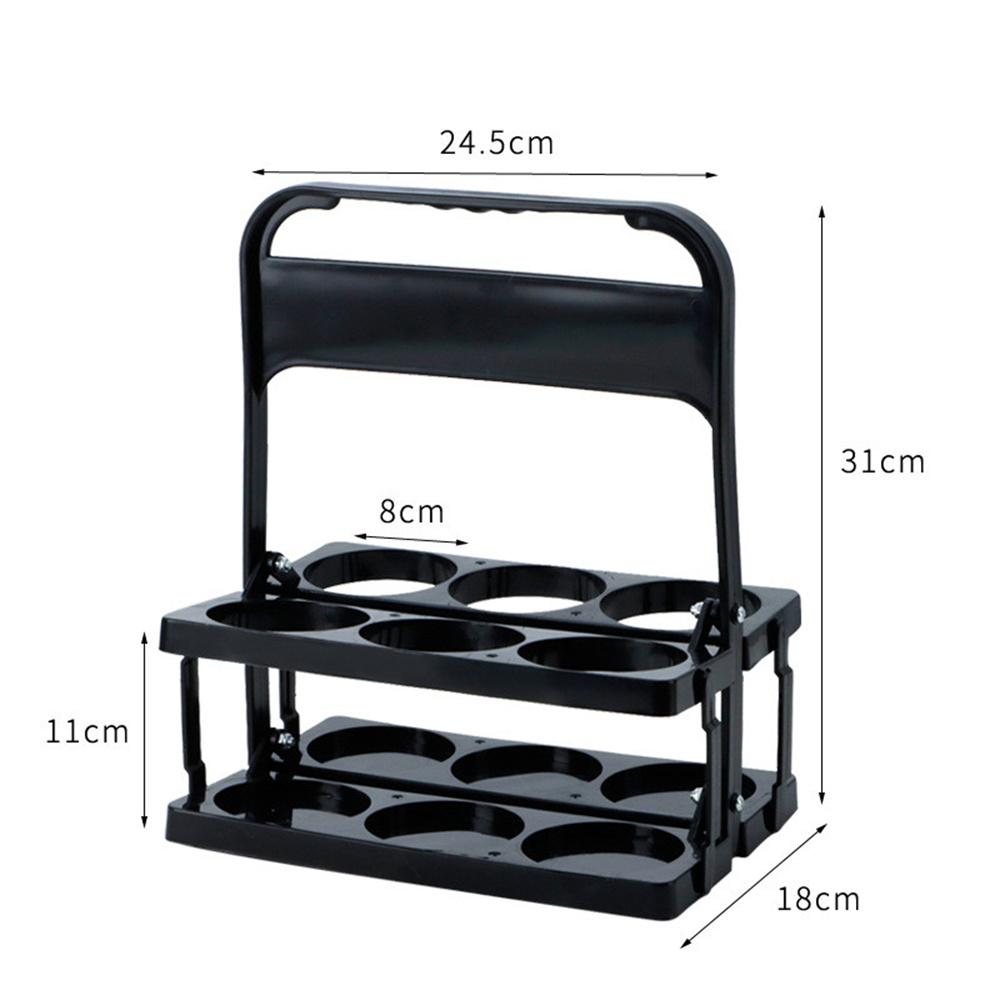 Vintage Plastik Milchsaftflaschenhalter 6 Löcher Faltbar Picknick Bier Getränke Träger Dekor Party Bar Likör Wein Aufbewahrungsregal