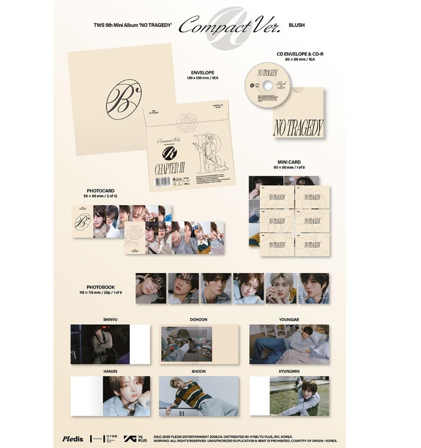 [pre-order] TWS Mini Album NO TRAGEDY COMPACT Ver. BLUSH Random Set K-POP Album