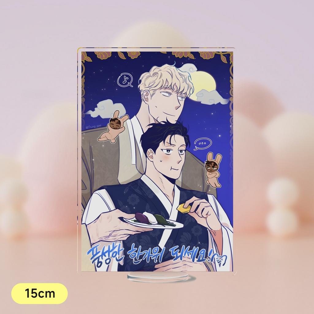 Korean Anime Champagne and Roses Acrylic Stand Cartoon Figures Zheng Yiyuan Standing Desktop Collection For Students Prize 15CM