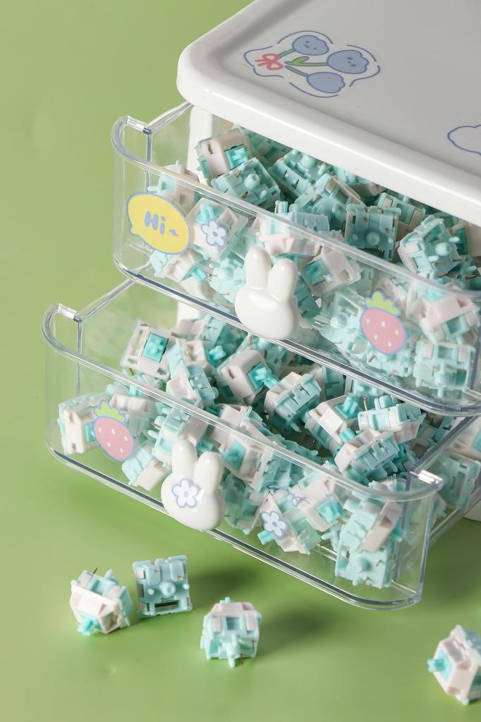 EPOMAKER Jade Blossom Keyboard Switch LY Stem Full POM Housing for Gaming Keyboard Linear 5 Pin Switch 30pcs Jade Blossom Pre-lubricated (Linear,