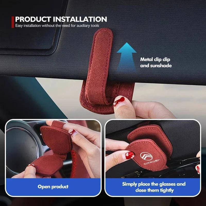Car Sun Visor Eyeglass Hanger Clip Glasses Storage Holder For Citroen C4 C3 C5 C1 C2 C6 C4L DS3 DS4 Berlingo Picasso Jumper