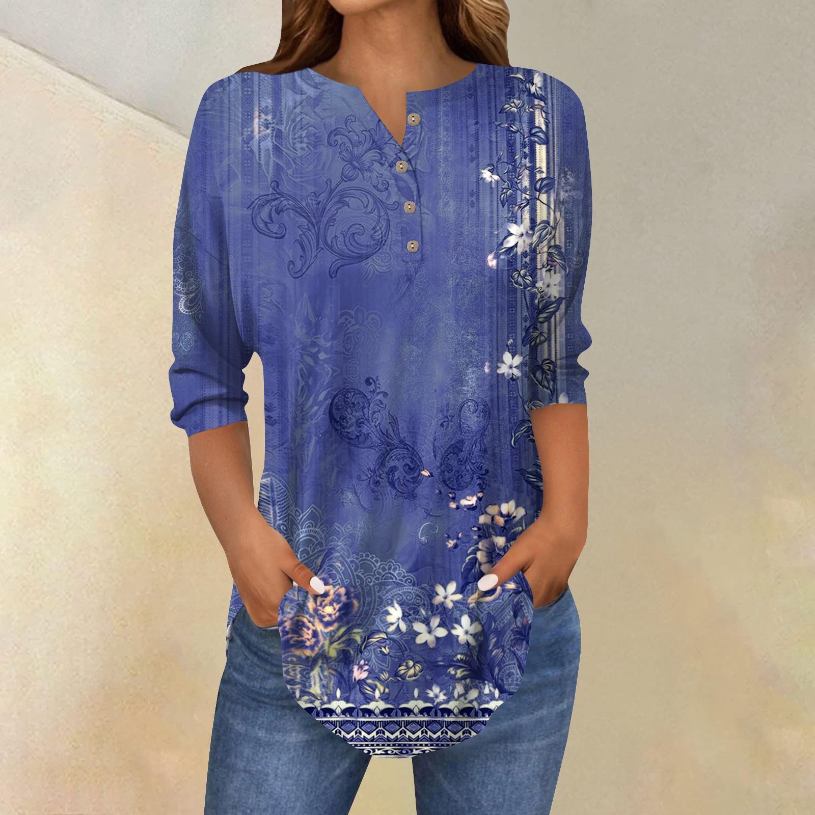 

Женские повседневные рубашки с рукавом 3/4, модные туники с принтом Святого Патрика и карманами XXXL фиолетовый