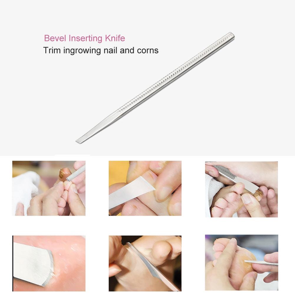 7ks Nerezová ocel Odstraňovač odumřelé kůže na nohou Mozoly Zrohovatělý zastřihovač Sada pedikúrních nástrojů