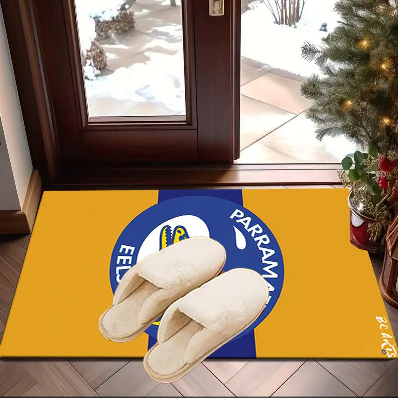 Parramatta Eels Team Crest Area Rug Office rug, Chair Rug, Decor Carpet Livingroom bedroom Mat, Large Size Fan gifts Christmas gifts